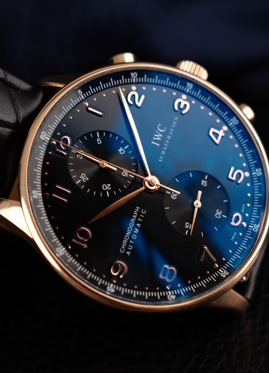 IWC Portugieser Chronograph IW371415 Box + og. Papiere Rose Gold SERVICED