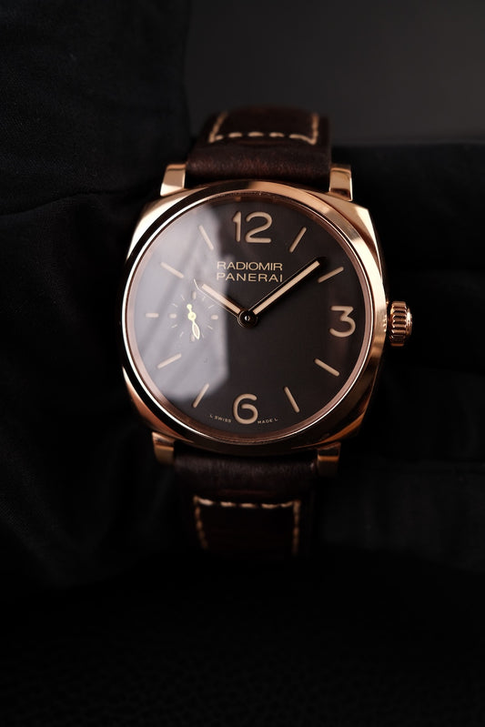 Panerai Radiomir 1940 PAM00513 Box + og. Papiere Oro Rosso 42mm Goldtech Rose German Delivered First Buyer´s Invoice