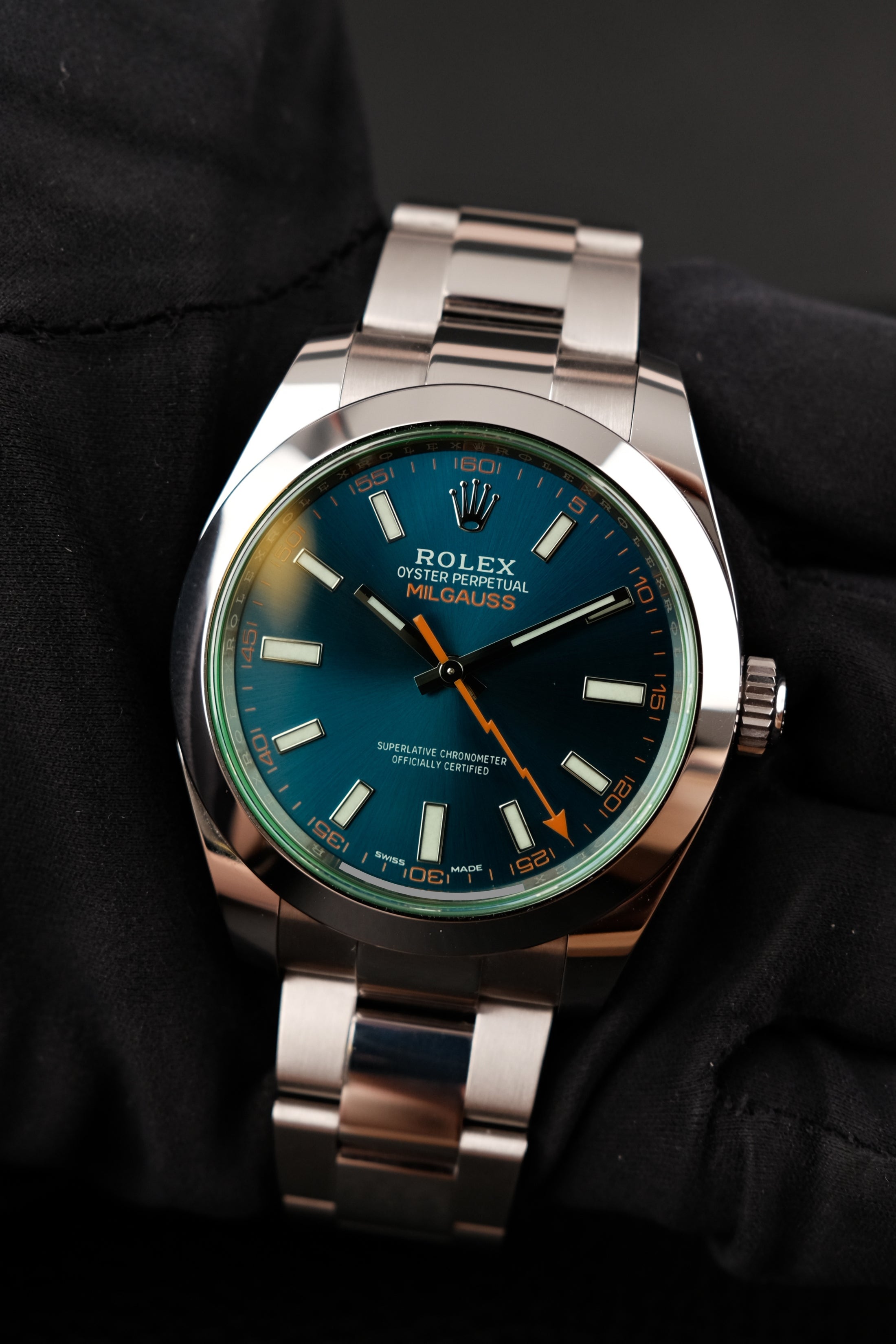 Rolex Milgauss  116400GV Box + og. Papiere Blue Dial, LC100, First Buyer's Invoice