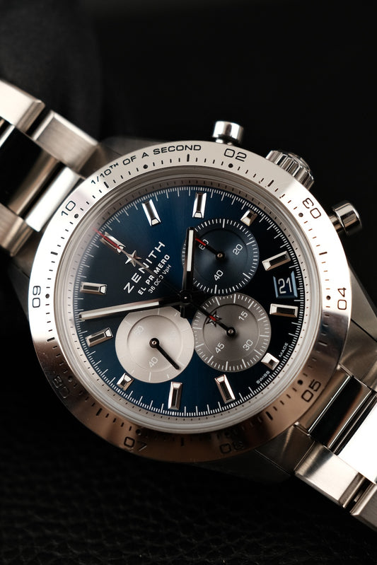 Zenith Chronomaster Sport Stahl 0331143600/51M3100 Box + og. Papiere Blue Dial, German Delivered, 41mm